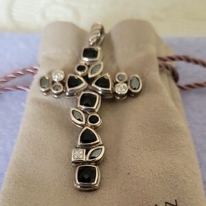 Authentic David Yurman Black Onyx Cross